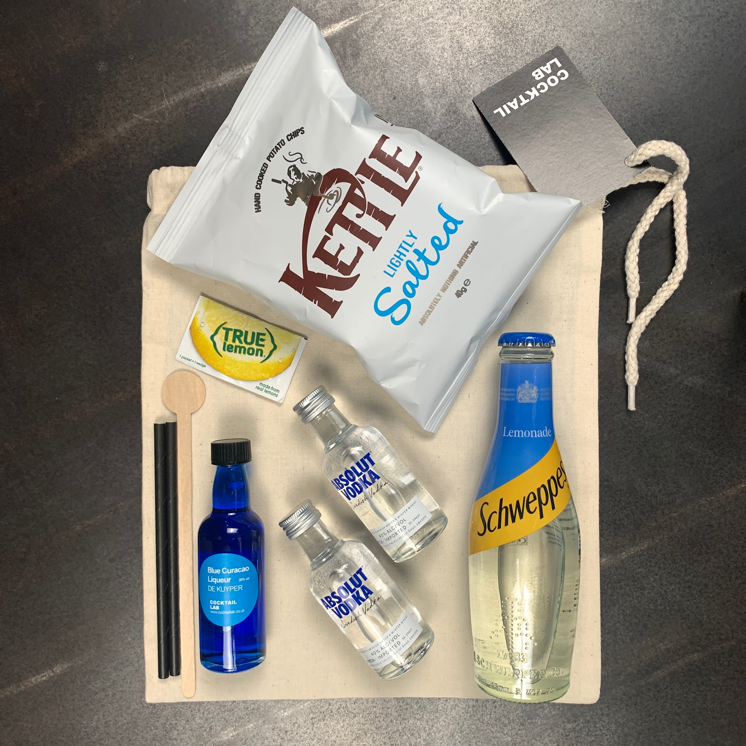 Blue Lagoon Cocktail Kit Gift Bag Contents